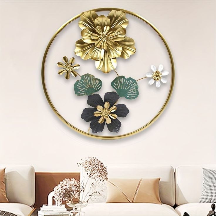 Golden Harmony Wall Decor – Round Frame