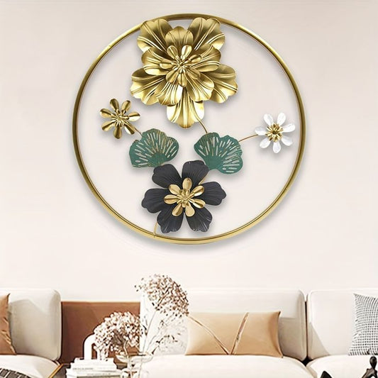 Golden Harmony Wall Decor – Round Frame